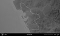 Bahia de Cadiz outlined, Spain. Grayscale Royalty Free Stock Photo