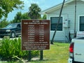 Bahia Honda State Park entrance informational sign concerning admission fees Royalty Free Stock Photo