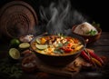 Bahian fish moqueca with palm oil, intense and striking flavor