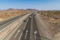 BAHLA, OMAN - FEBRUARY 2, 2017: View of a freeway near Bahla, Om