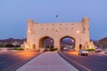 BAHLA, OMAN - MARCH 2, 2017: Evening of the road passing through the Bahla Gate in Om