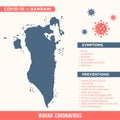 Bahrain - Asia Country Map. Covid-29, Corona Virus Map Infographic Vector Template EPS 10