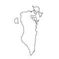 Bahrain - map outline country