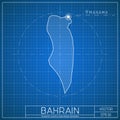 Bahrain blueprint map template with capital city.