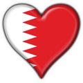 Bahrain button flag heart shape