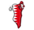 Bahrain button flag map shape
