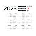 Bahrain Calendar 2023. Week starts from Sunday. Vector graphic design.