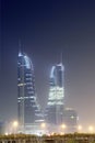 Bahrain Financial Harbour - night scene Royalty Free Stock Photo