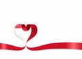 Bahrain flag heart-shaped ribbon. Vector illustration. Royalty Free Stock Photo