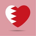 I love Bahrain. Bahrain flag heart vector illustration isolated on white background