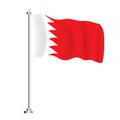 Bahrain Flag. Isolated Wave Flag of Bahrain Country