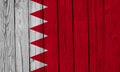 Bahrain Flag Over Wood Planks