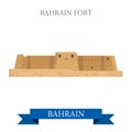 Bahrain Fort landmarks vector flat attraction travel Royalty Free Stock Photo