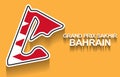 Bahrain grand prix race track for Formula 1 or F1 with flag. Detailed racetrack or national circuit