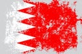 Bahrain grunge, old, scratched style flag