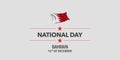 Bahrain happy national day greeting card, banner, vector illustration