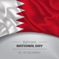 Bahrain happy national day greeting card, banner vector illustration