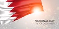 Bahrain happy national day vector banner, greeting card.