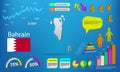 Bahrain map info graphics - charts, symbols, elements and icons collection. Detailed bahrain map with High quality business