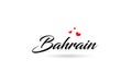 Bahrain name country word with three red love heart. Creative typography logo icon design