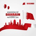 Bahrain National Day Celebration Vector Illustration