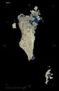 Bahrain shape on black. Low-res satellite