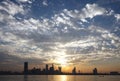 Bahrain skyline & beautiful cloud pattern observed during sunset Royalty Free Stock Photo