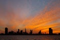 Bahrain skyline and beautiful sunset, HDR Royalty Free Stock Photo
