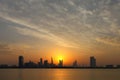 Bahrain Skyline and dframatic sky during sunset Royalty Free Stock Photo