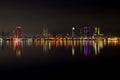 Bahrain skyline at night and reflection Royalty Free Stock Photo