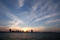 Bahrain skyline during sunset Royalty Free Stock Photo