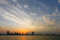 Bahrain Skyline during sunset Royalty Free Stock Photo