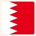 Bahrain square flag button, social media communication sign,