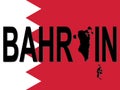 Bahrain text with map Royalty Free Stock Photo