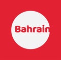 Bahrain typography art with round shape