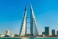 Bahrain World Trade Center in Manama. The Middle East Royalty Free Stock Photo