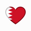 Bahraini flag heart-shaped sign. Vector illustration. Royalty Free Stock Photo