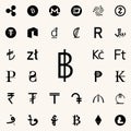 baht icon. Crepto currency icons universal set for web and mobile