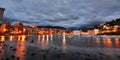 Baia del Silenzio at dusk. Sestri Levante. Italy Royalty Free Stock Photo