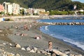 Baia delle Favole beach at summer. Sestri Levante. Liguria, Italy