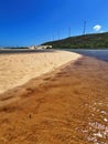 Baia Formosa Beach, river meeting the sea, Rio Grande do Norte, Brazil Royalty Free Stock Photo