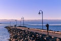 Quay walking at sunrise