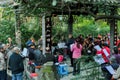 Baihuatan Park, Chengdu, China: Old people rehearse a song in a pavilion, enjoy their retirement