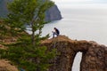 2014 08 Baikal lake: Young man reeding a book on the island of Olkhon on Lake Baikal