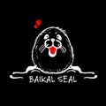 Baikal seal, sketch for your design Royalty Free Stock Photo