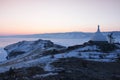 Baikal in winter. Baikal ice and nature. February 2018 Royalty Free Stock Photo