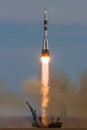 Baikonur, Kazakhstan - April 20, 2017: Launch of the spaceship `Soyuz MS-04` to ISS with shortened crew