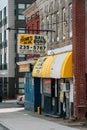 Bail bond service sign in Baltimore, Maryland