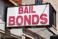 Bail Bonds sign chained to a building I Royalty Free Stock Photo