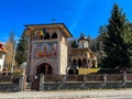 Colorful hand painted orthodox church on a sunny day.